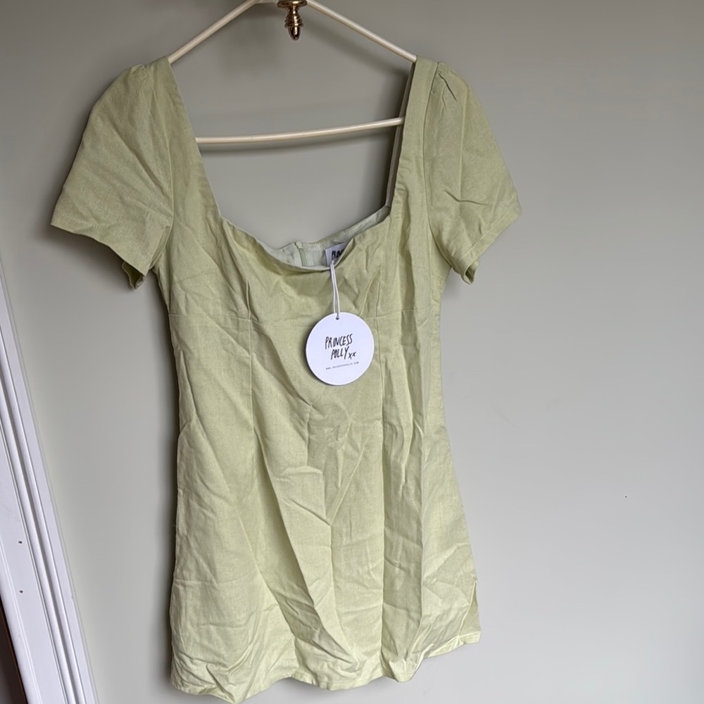 Princess Polly Green Square Neck Mini Dress